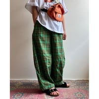 【26SSお取り寄せ / 100-160サイズ】 green plaid curve pants