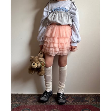 【2次予約】【PLUSH♥】【即納 / S-Lサイズ】 jiggly jelly tulle skirt (peach)
