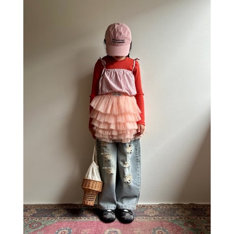 【2次予約】【PLUSH♥】【即納 / S-Lサイズ】 jiggly jelly tulle skirt (peach)