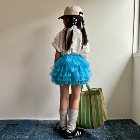 【2次予約】【PLUSH♥】【即納 / S-Lサイズ】 jiggly jelly tulle skirt (blue)