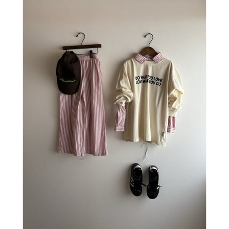 【即納 / 120サイズ】 picnic stripe pants (pink)