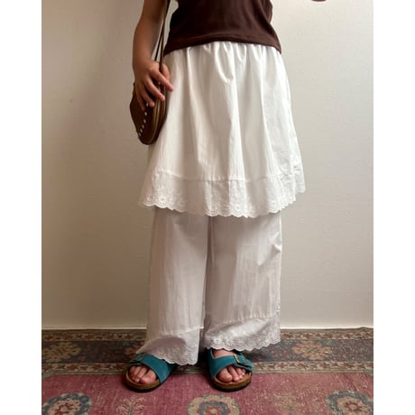 【26SSお取り寄せ / 100-130,150-160サイズ】 lace layered pants