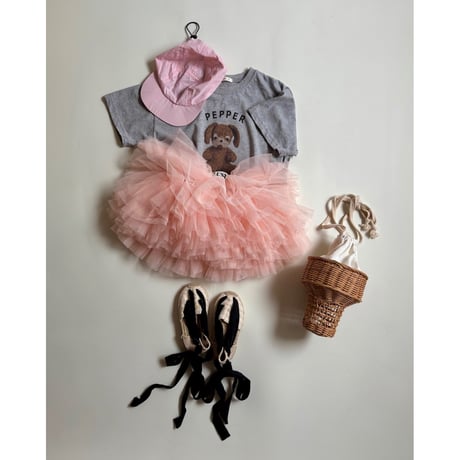 【2次予約】【PLUSH♥】【即納 / S-Lサイズ】 jiggly jelly tulle skirt (peach)