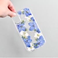 押し花  iPhone ケース　デルフィニウム