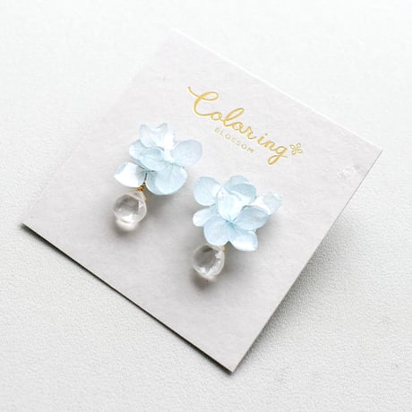 あじさい花束(水色)ピアス