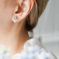 【選べるColor】勿忘草×ガラスストーン イヤリング