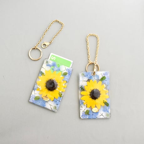 押し花カード入れ/ICカード  ひまわり