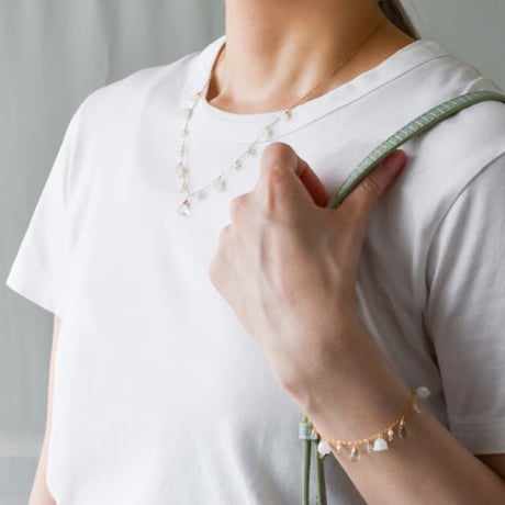 【7月限定】初夏をまとう　すずらんネックレス　14kgf