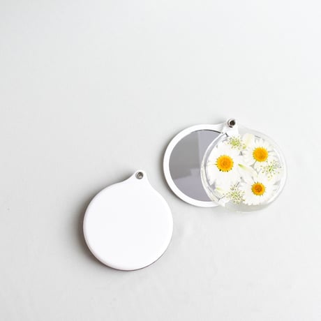 押し花コンパクトミラー