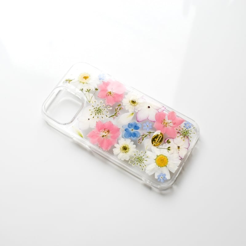 押し花 iPhone ケース 小花(Pink) | Coloring