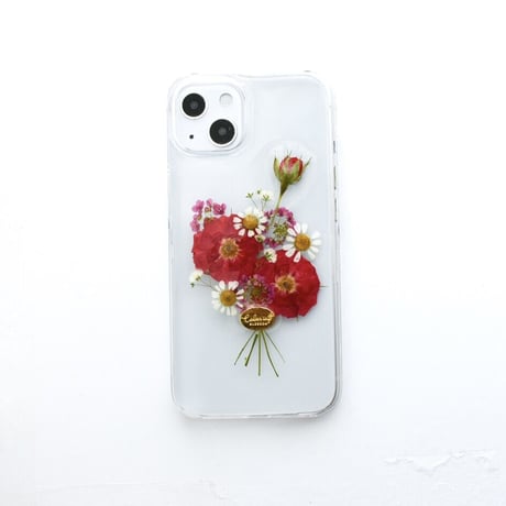 押し花  iPhone ケース  バラ花束