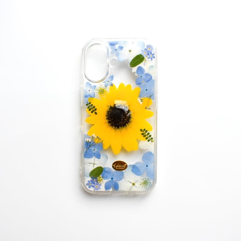 押し花 iPhone ケース ひまわり | Coloring