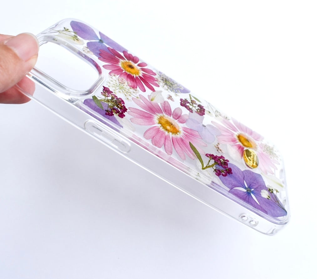 かなページ★押し花ケース 押し花 iPhoneケース マーガレット | Coloring