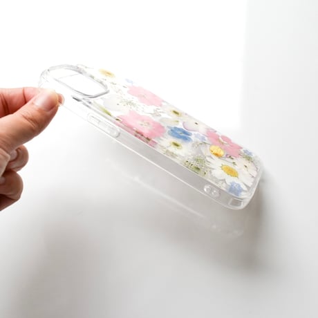 押し花  iPhone ケース　小花(Pink)