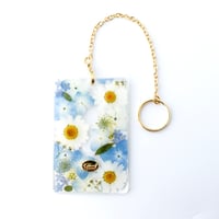 押し花カード入れ/ICカード. あじさい×ノースポール
