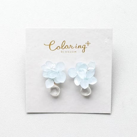 あじさい花束(水色)ピアス