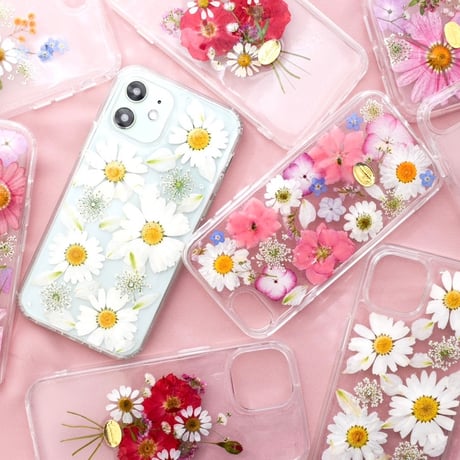 押し花  iPhone ケース  バラ花束