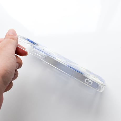 押し花  iPhone ケース　デルフィニウム
