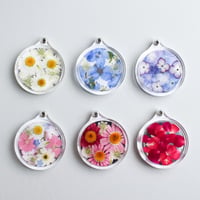 押し花コンパクトミラー