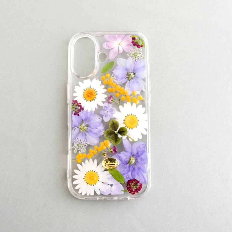押し花 iPhoneケース 小花パープル | Coloring