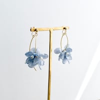 あじさい花束(ブルー)×淡水パールピアス
