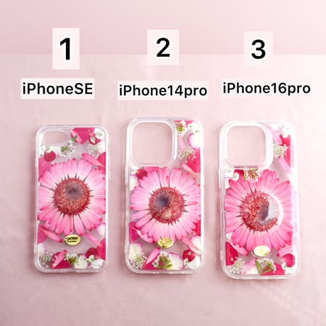 【現品限り】押し花  iPhoneケース　ガーベラ