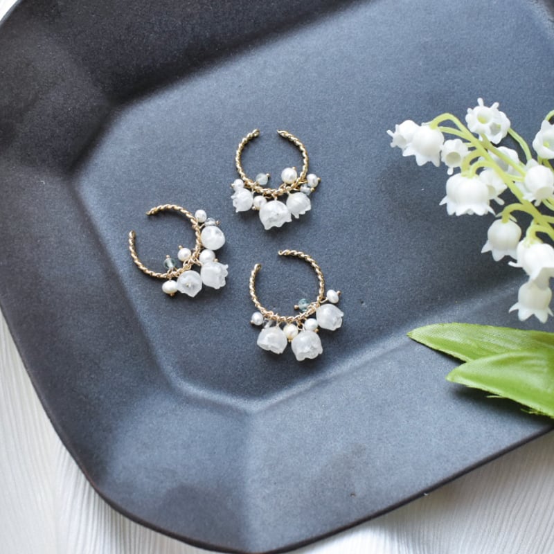 10mm x 10mm すずらんイヤリング 10mm x 10mm すずらんイヤリング