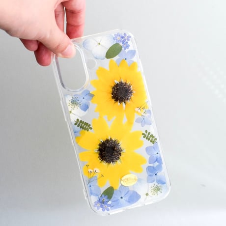 押し花 iPhone ケース　ひまわりspecial