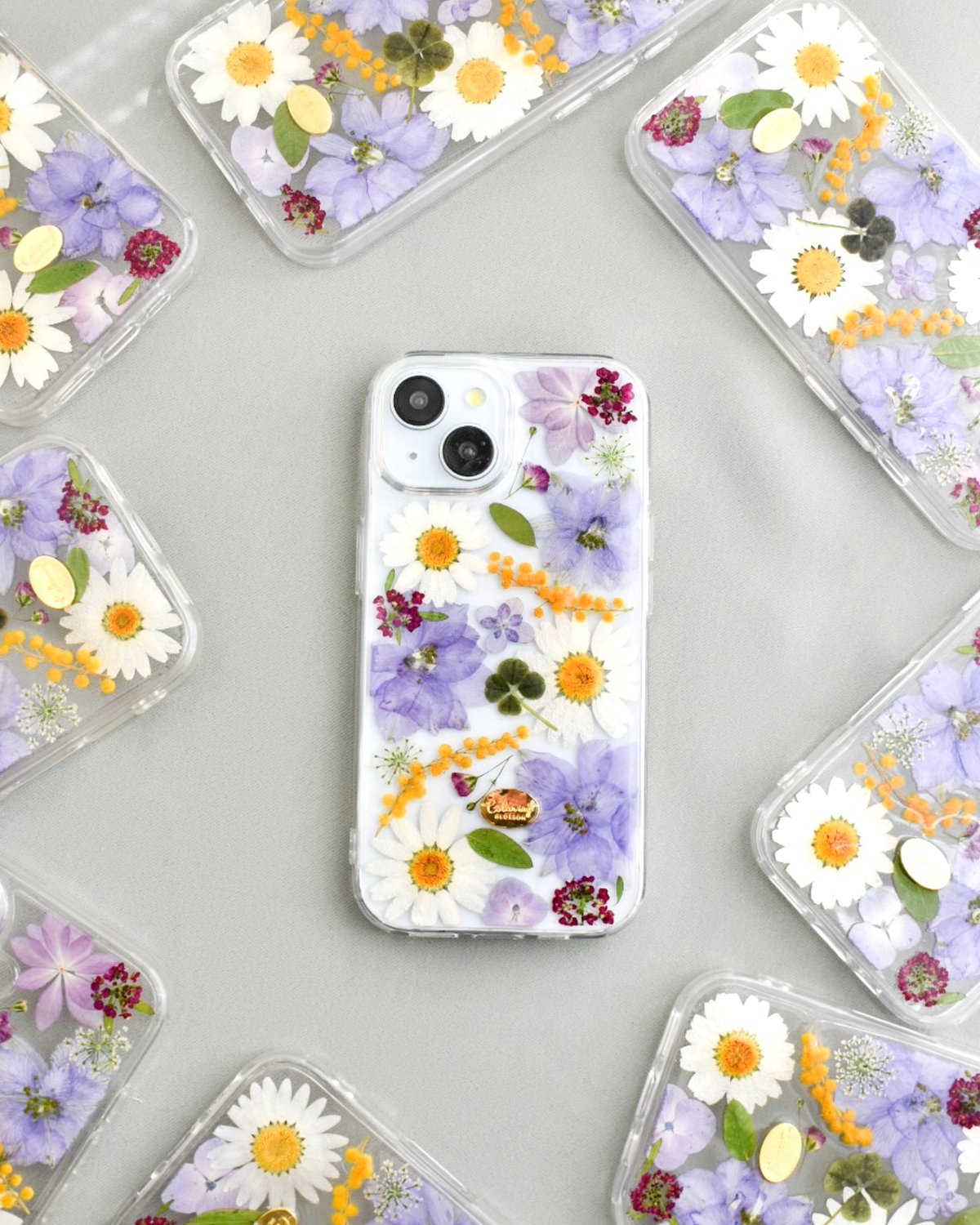 aileenページ⭐︎押し花ケース 押し花 iPhoneケース 小花パープル | Coloring