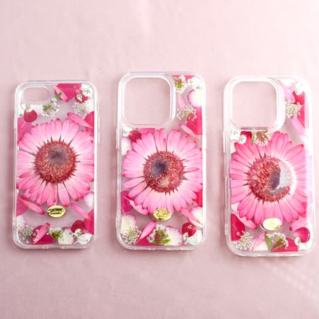 【現品限り】押し花  iPhoneケース　ガーベラ