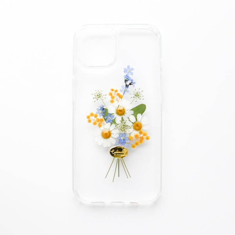 Moeページ⭐︎押し花ケース 押し花 iPhone ケース ミモザ 花束 | Coloring