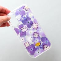押し花 iPhone ケース　紫陽花