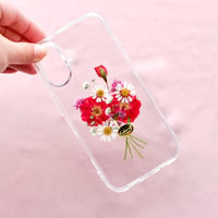 押し花  iPhone ケース  バラ花束