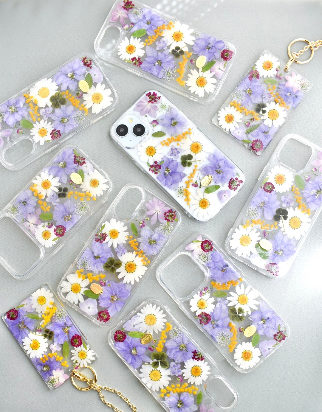 押し花 iPhoneケース 小花パープル | Coloring