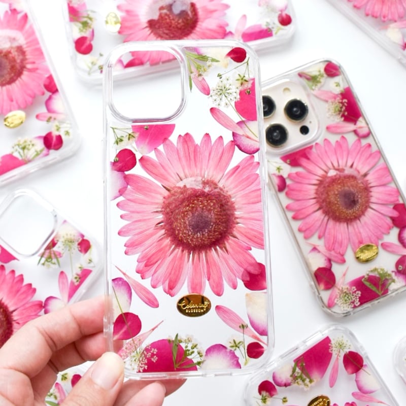 1点限り❁全機種対応 押し花ケース ガーベラ 押し花 iPhoneケース ガーベラ | Coloring