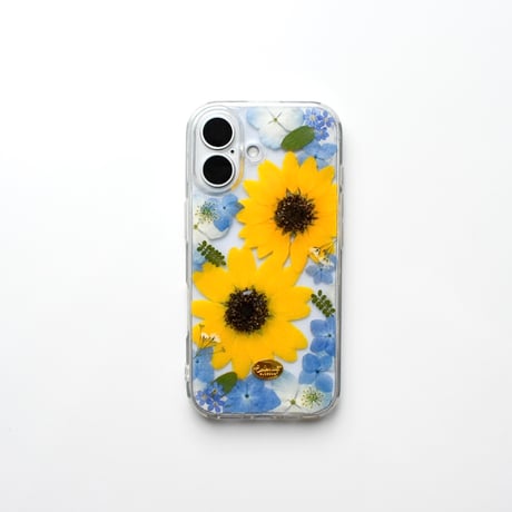 押し花 iPhone ケース　ひまわりspecial