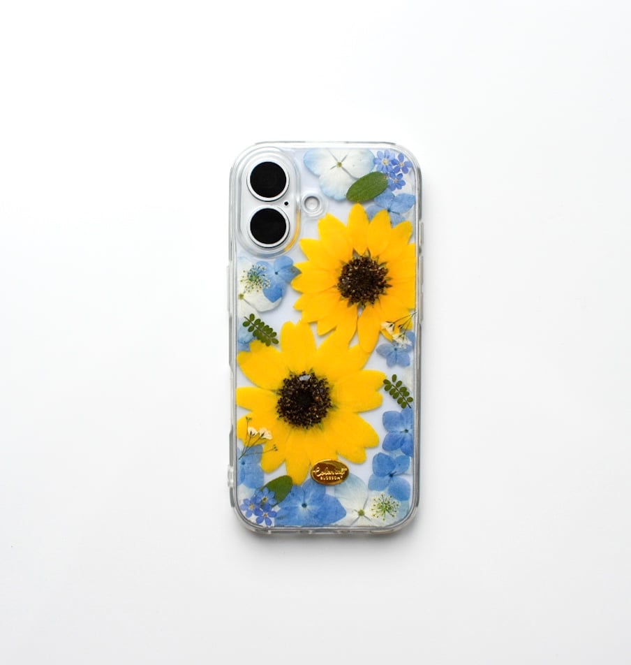 押し花 iPhone ケース ひまわりspecial | Coloring