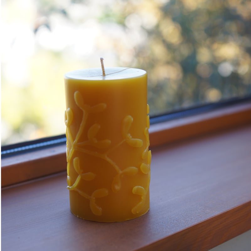 蜜蝋のヤドリギレリーフキャンドル | A l'aise Candle