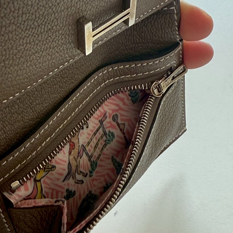 美品 HERMES レザー ケース ブラウン/ピンク ベアンコンビネケース/ジムカーナピンク | TRUNK