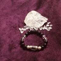 超隕石☆ハイパワーブレスレット(イミラックパラサイト&ギベオン）粉ボトルと黒水晶