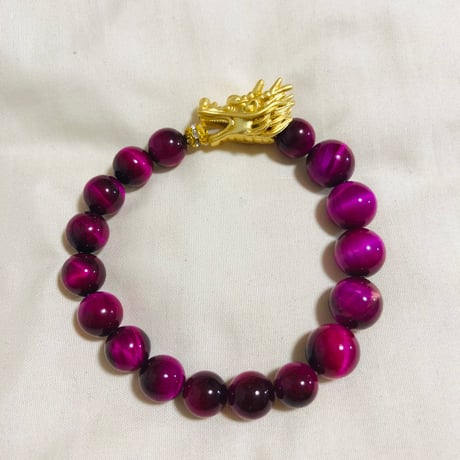 龍ヘッドタイガーアイブレスレット