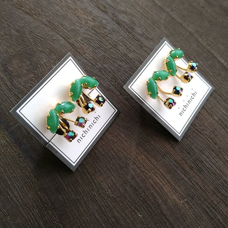 可愛いサイズ✴︎ハートのアパッチゴールド＊ピアスorイヤリンググリーンオニキス CATEGORY ピアス・イヤリング | cattic