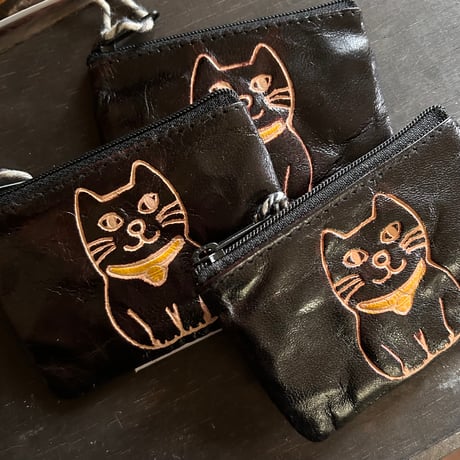 【インド製】くろねこのコインケース