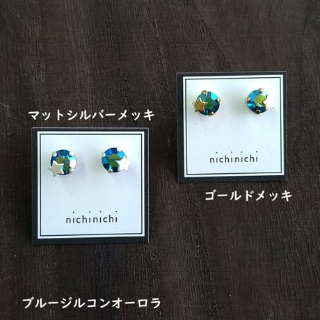 nichinichi/一粒スターピアス/ゴールド