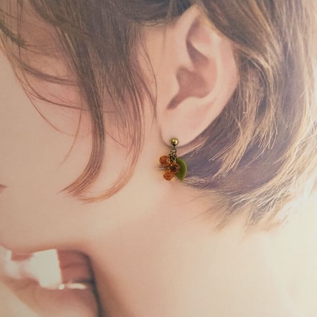 cattic/春の和菓子のイヤリング/ピアス（金古美）