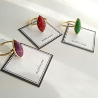 nichinichi/ヴィンテージガラスのリング(天然石風15×7mm)