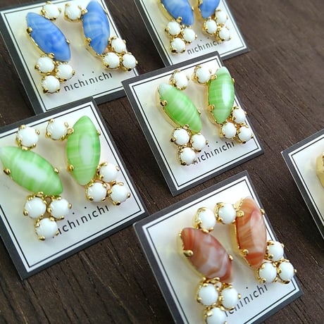 nichinichi/ラウンドとナベットのピアス
