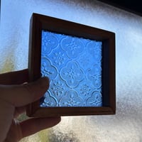 ウッド&エンボスガラス コースター