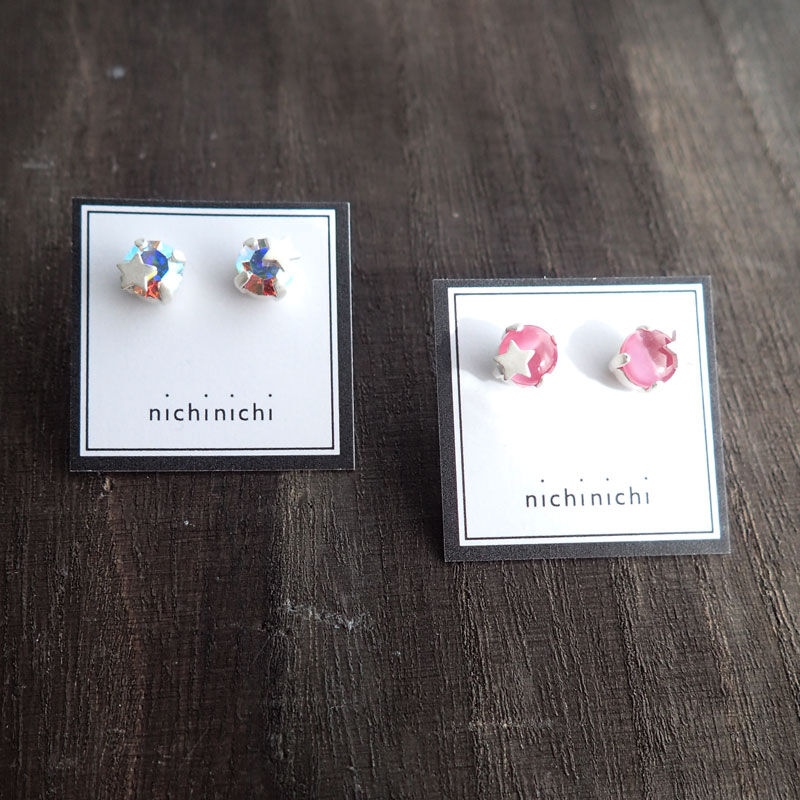 nichinichi/一粒スターピアス/マットシルバー | cattic