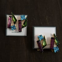 nichinichi/3種のガラスのイヤリング/ピアス（F）